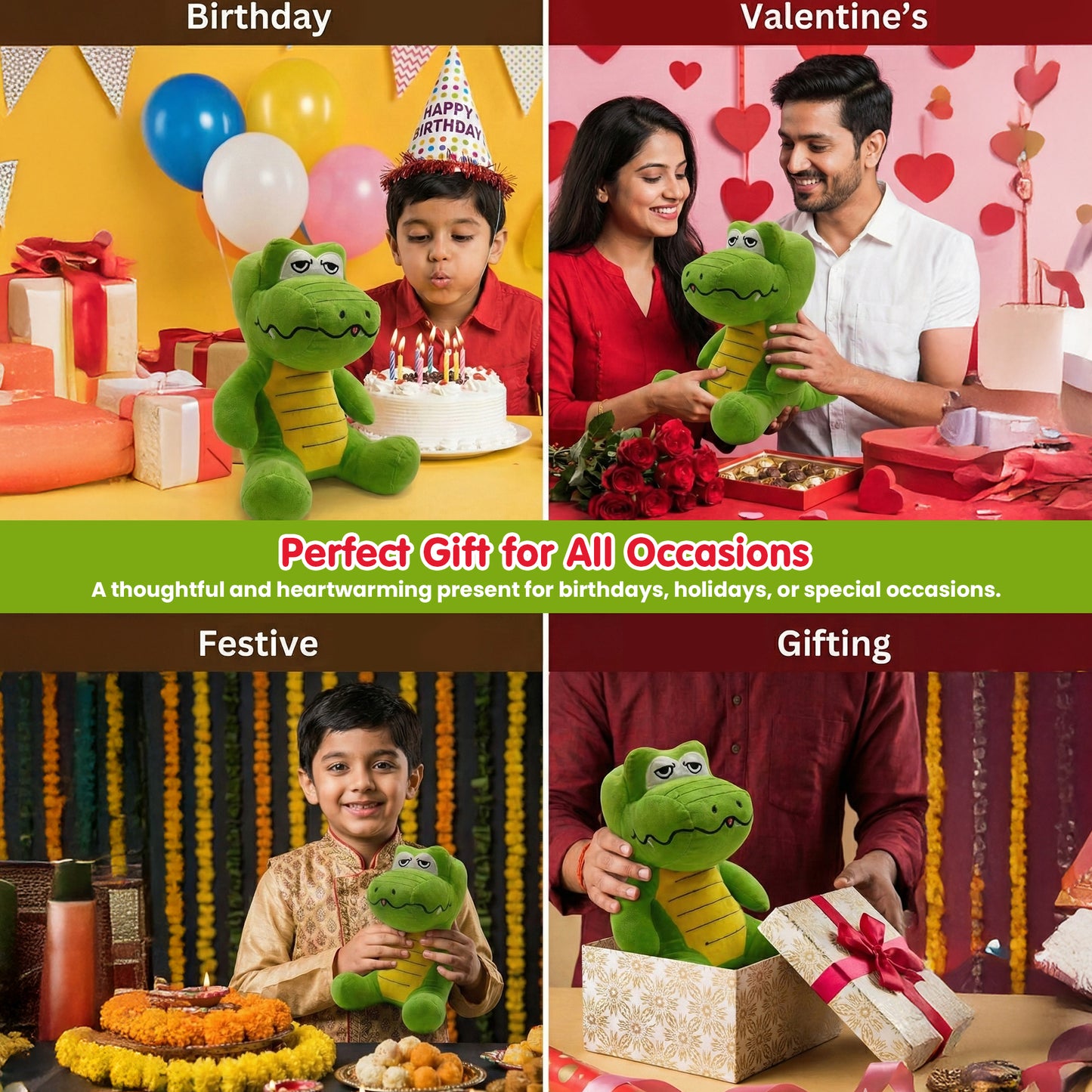 Stuffed Crocodile Plush for Kids