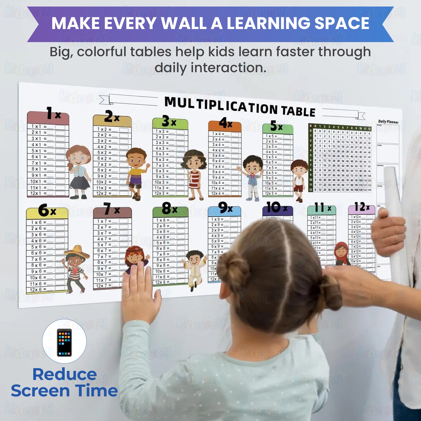 Stickable & Reusable Multiplication Table Sheet
