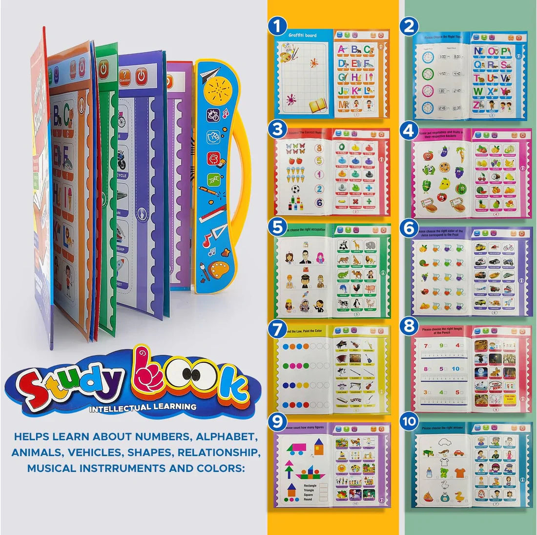 Children’s Interactive English Letters & Words Learning Book