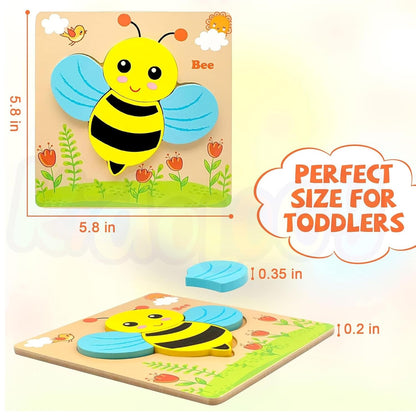 Wooden Jigsaw Puzzle Set – 6-Pack Animal Shape Montessori Toy for Kids