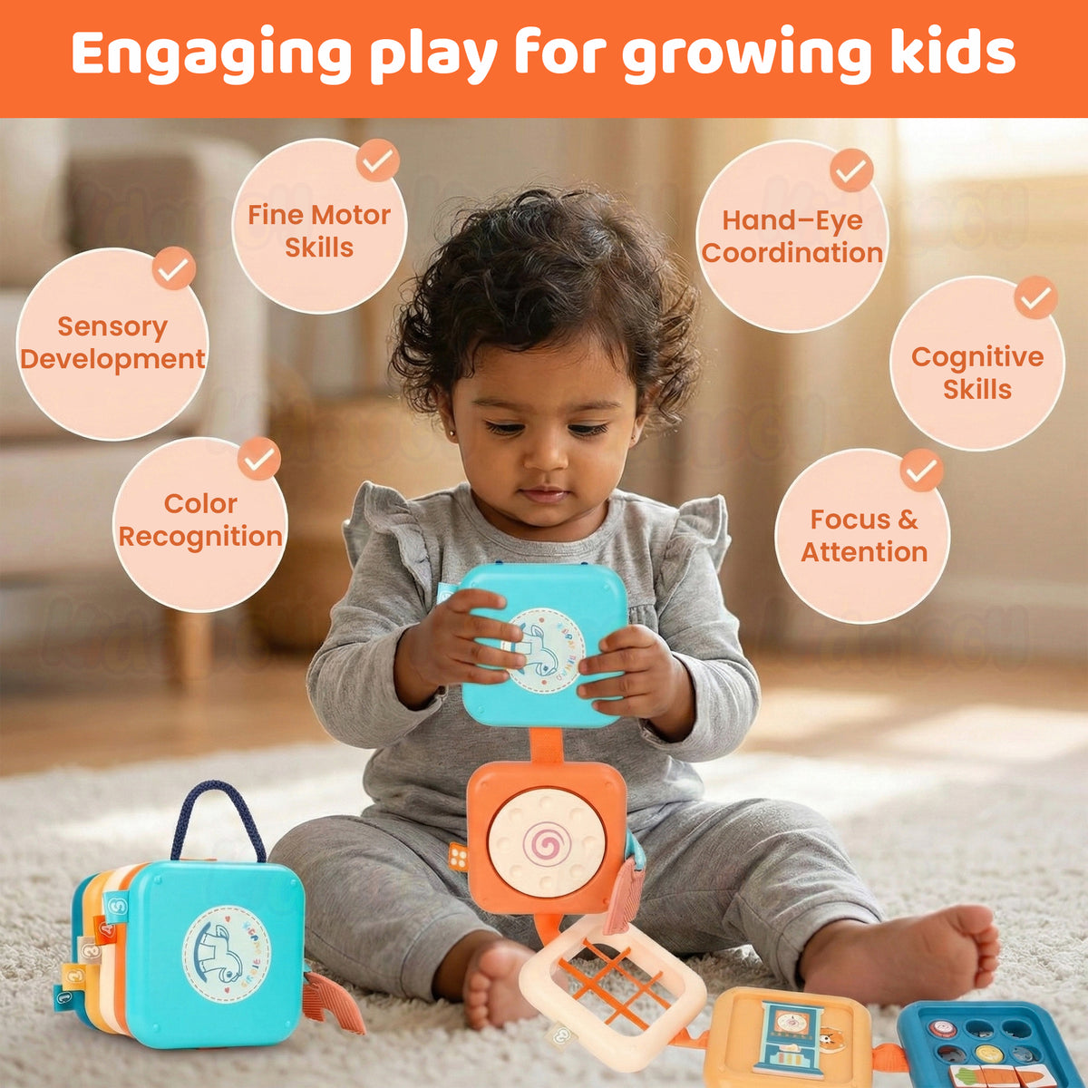 8 in 1 Montessori Travel Activity Cube Toy