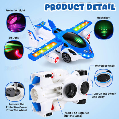 Automatic Deformation Airplane With Light & Music