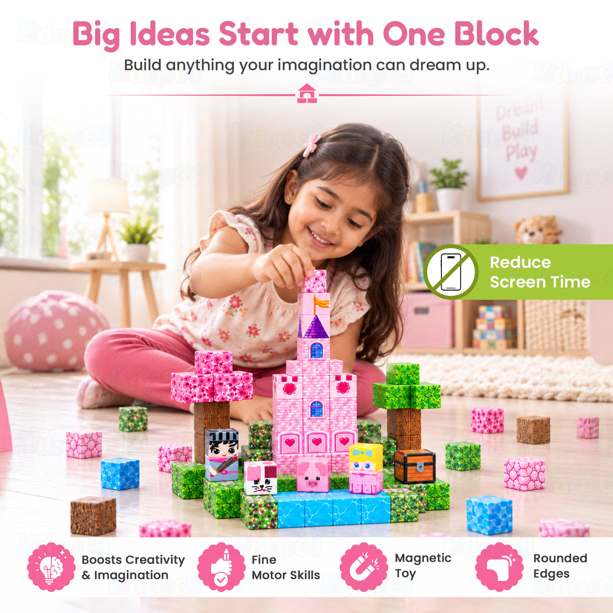 Magnetic Builder Blocks Unicorn Edition 100 Pcs by Kidology, view 7