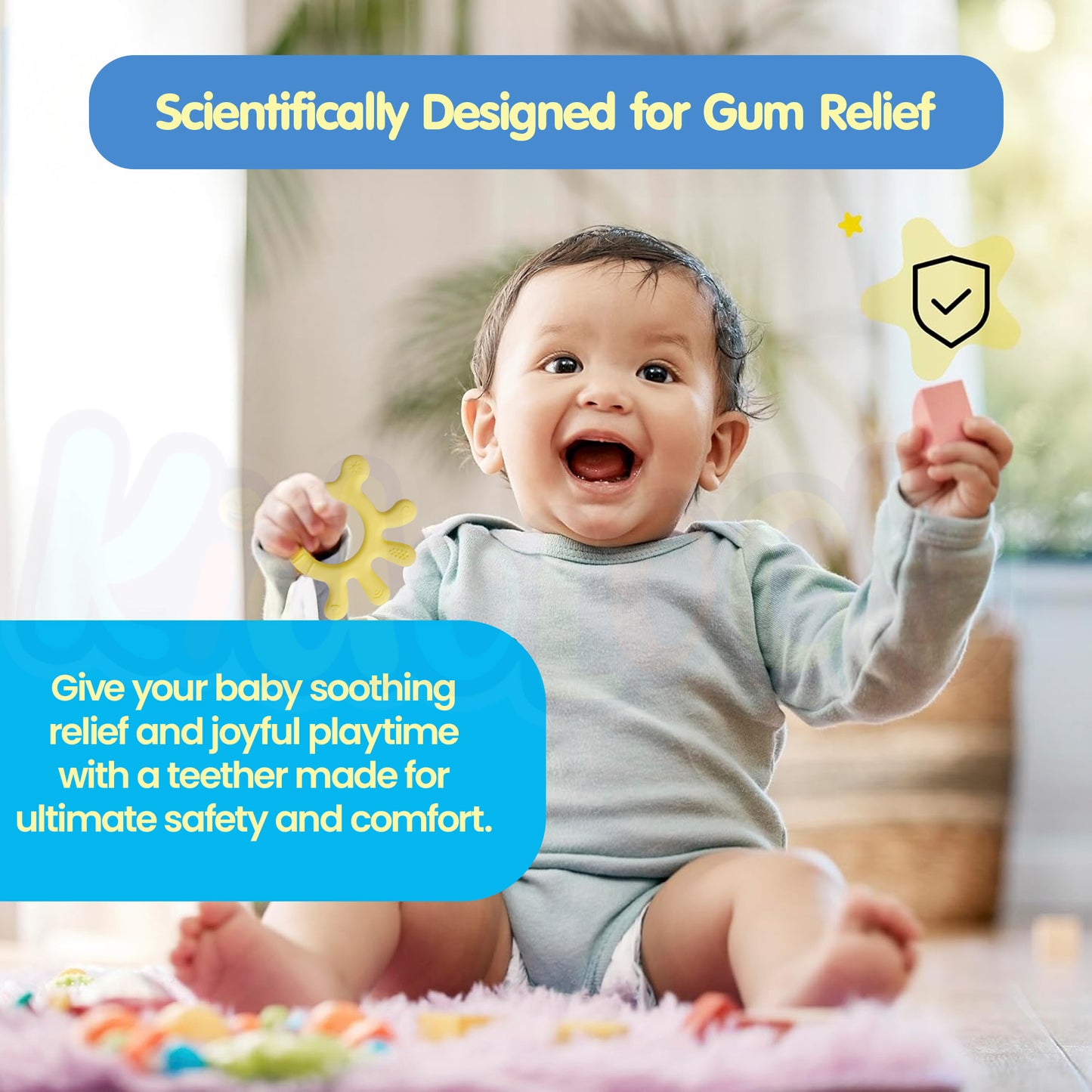 Silicone Finger-Shaped Teether (Yellow)