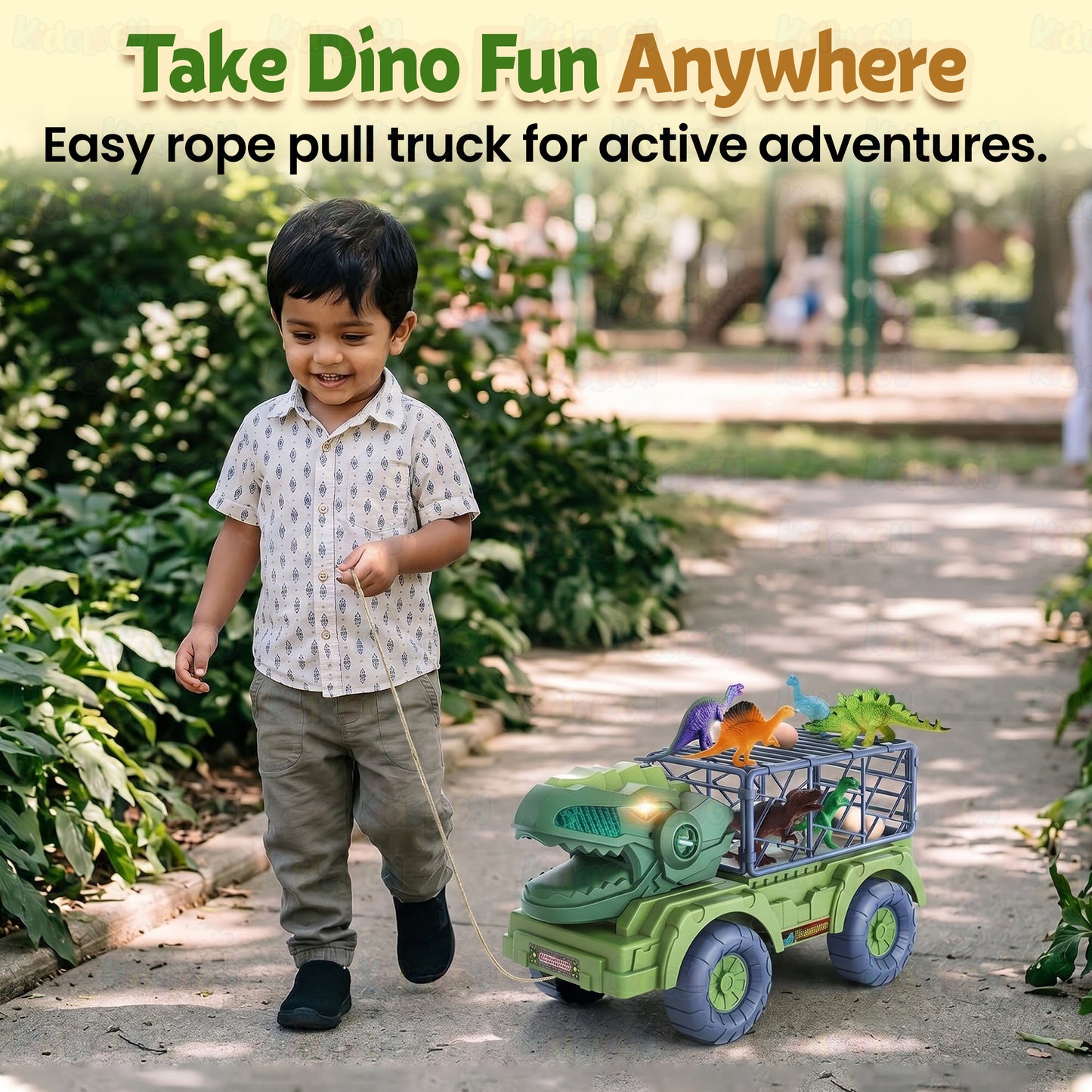 Roaring Dinosaur Transport Truck with Mist Spray & LED Eyes