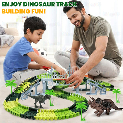 Dinosaur Electric Flexible Rail Track Toy 142 Piece Set