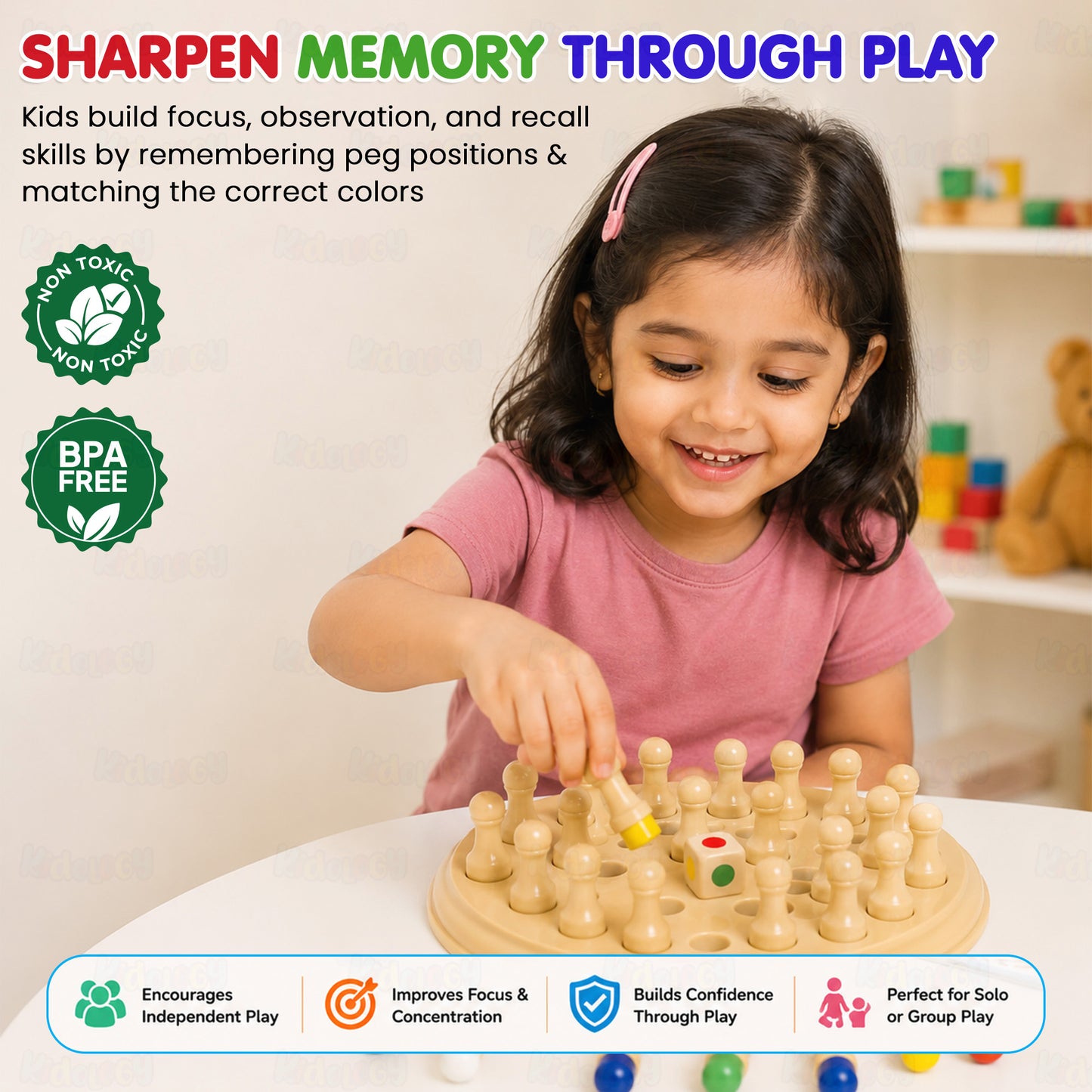 Wooden Memory Chess Game