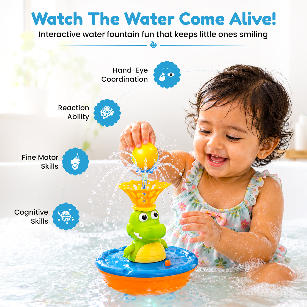 Fountain Crocodile Bath Toy by Kidology, view 9