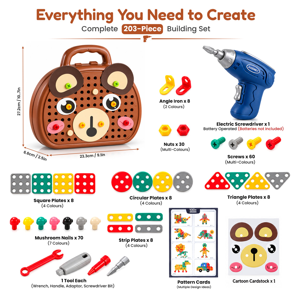 203-Piece Toolbox Drill Puzzle Set by Kidology, view 8