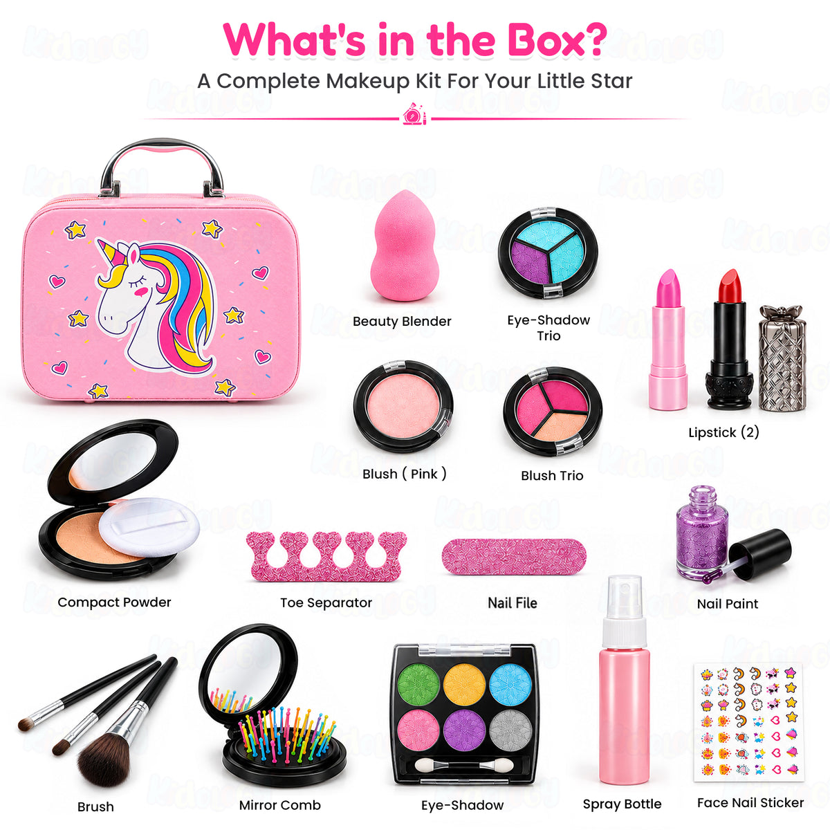Washable Unicorn Makeup Suitcase by Kidology, view 8