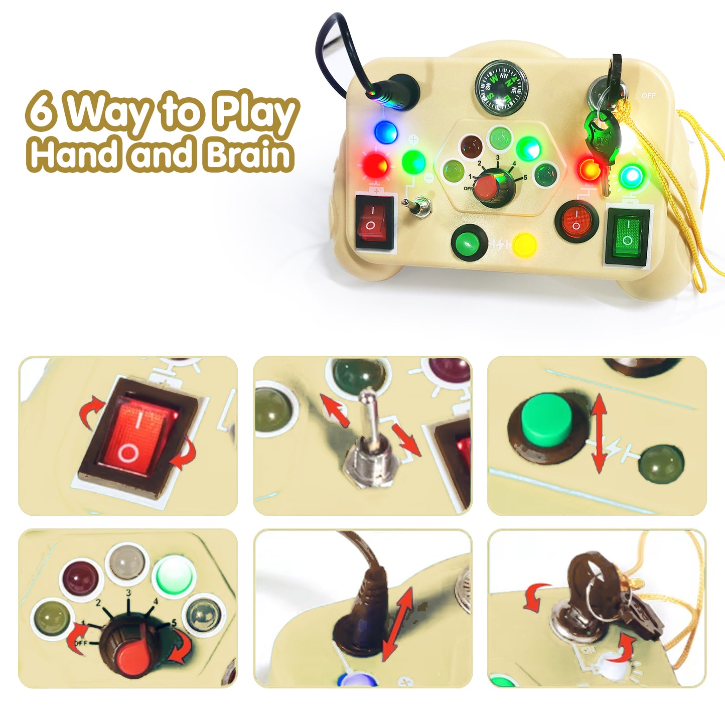 Montessori LED Light Switch Busy Board