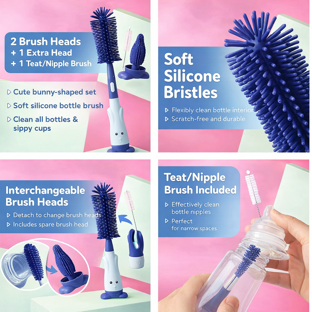 Portable Multifunctional Baby Bottle Brush