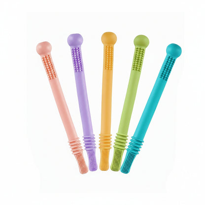 Silicone Tube Teething for Toddlers – Set of 3
