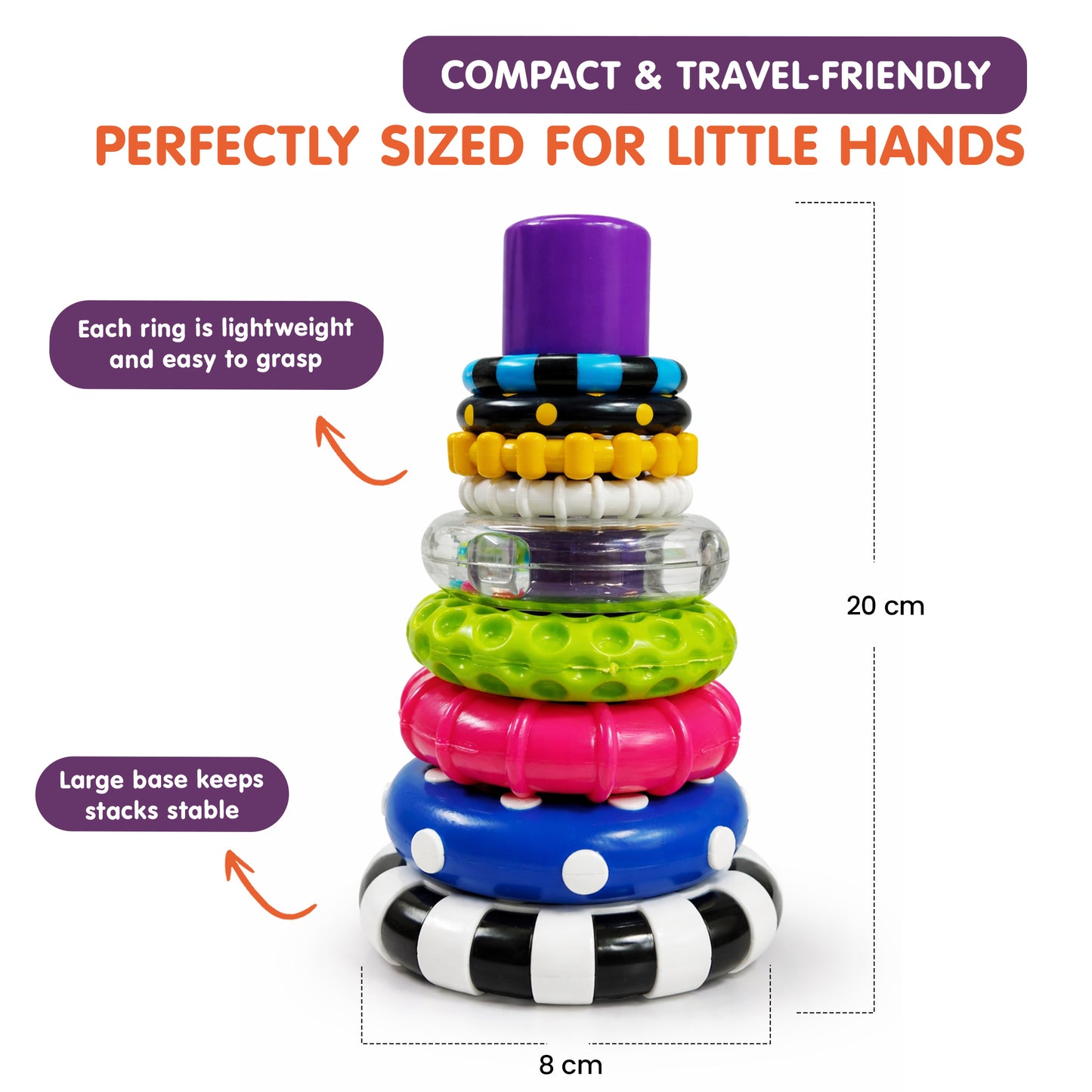 Sensory Stacking Rings with Rattle