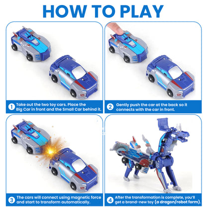 2-in-1 Magnetic Transforming Car to Dragon Toy