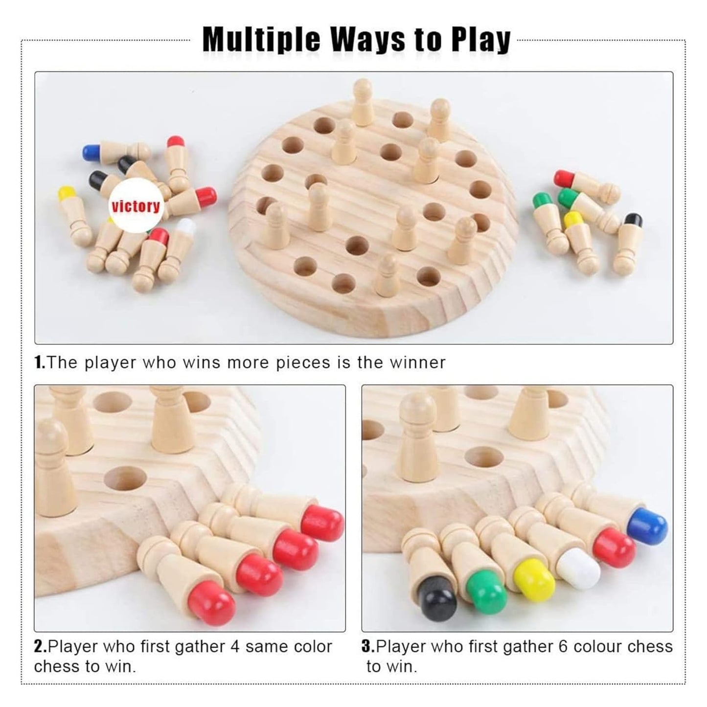 Wooden Memory Chess Game