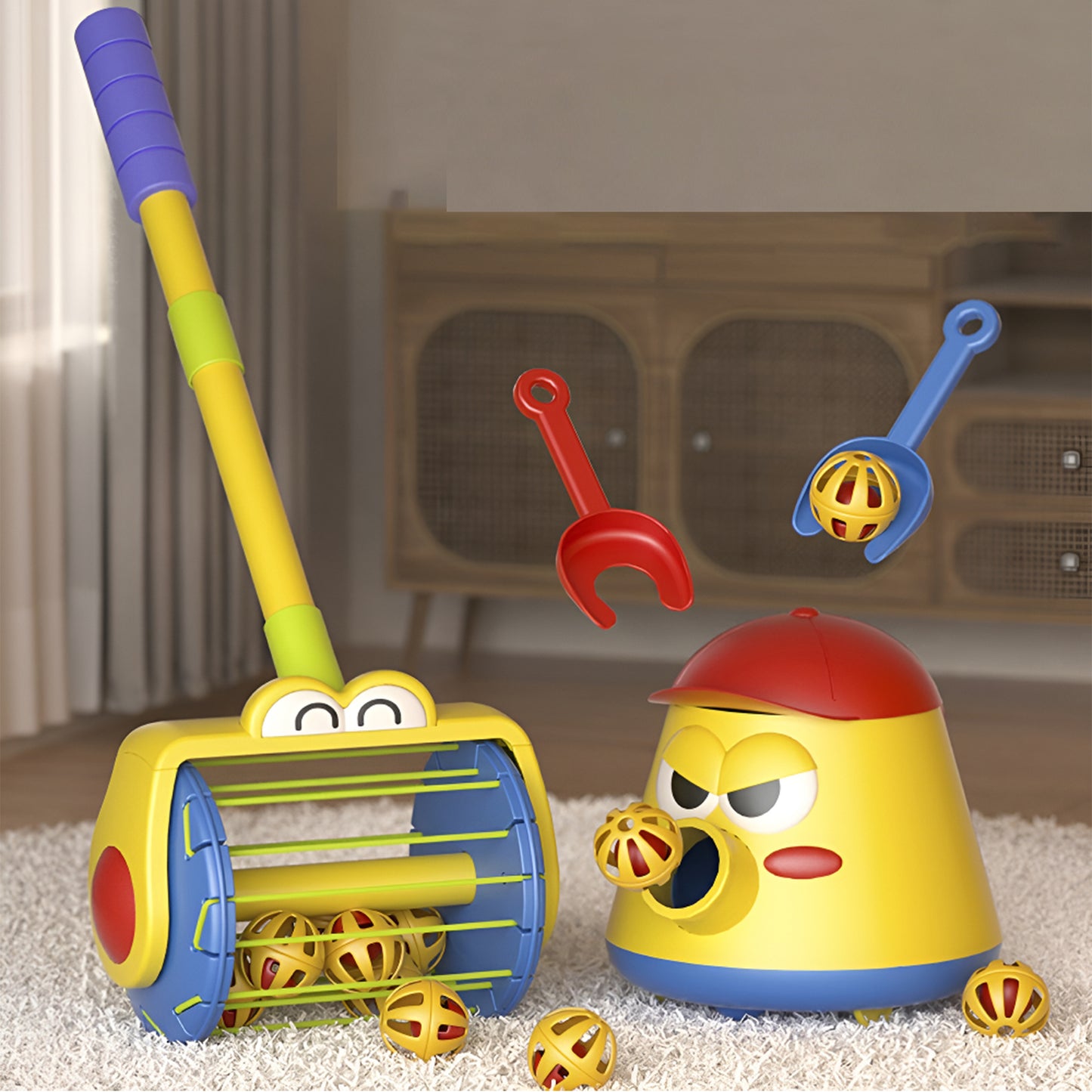 Kid's Ball Shooting Pot and Vacuum Cleaner
