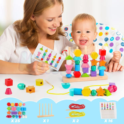 Wooden Pattern Shape 5-in-1 Toy