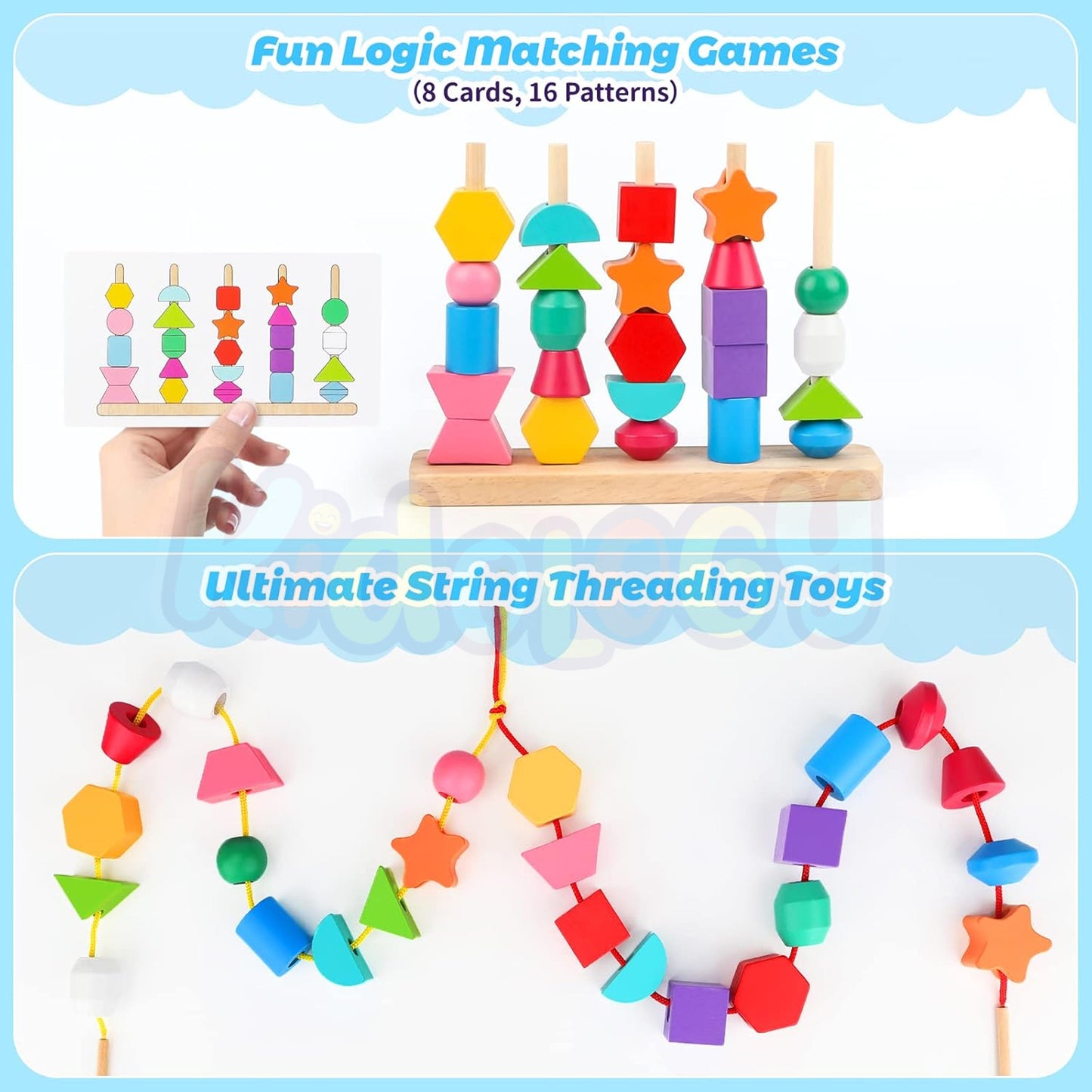 Wooden Pattern Shape 5-in-1 Toy