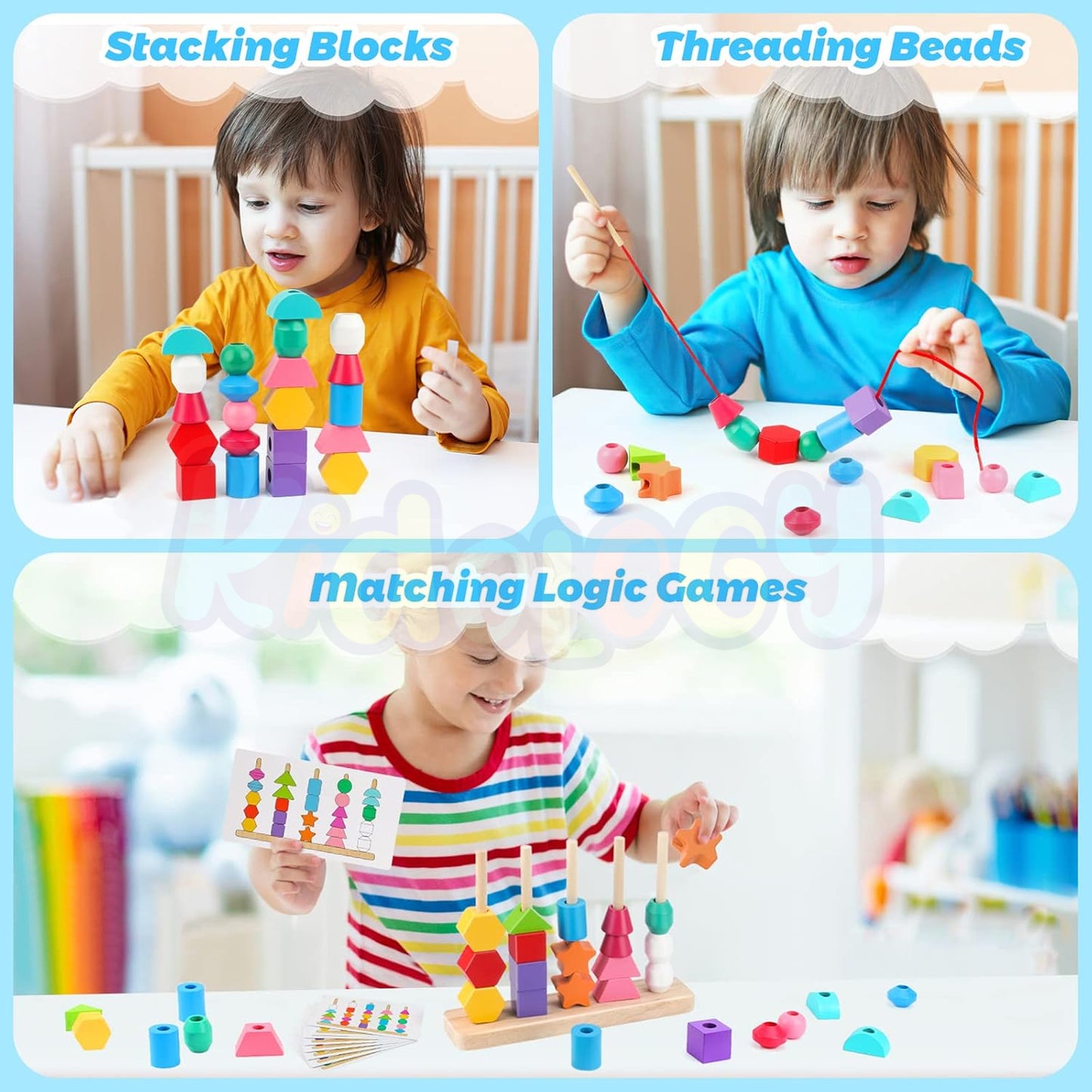 Wooden Pattern Shape 5-in-1 Toy
