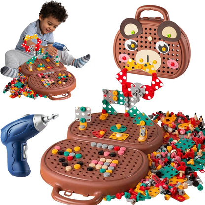 Assembly Toolbox Baby Puzzle Electric Drill Screwdriver (203 pcs)