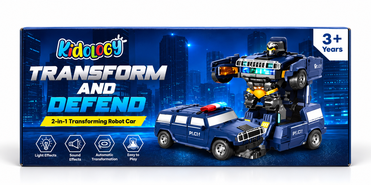 Transforming Robot Car with Lights