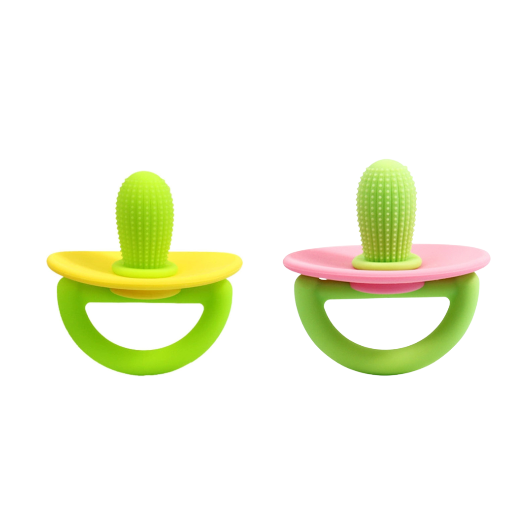 Soft Silicone Cactus Baby Teething Toy - Set of 2