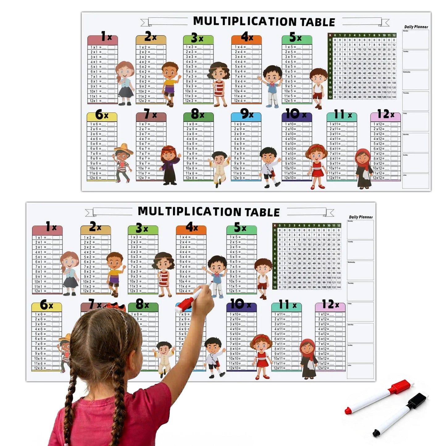 Stickable & Reusable Multiplication Table Sheet
