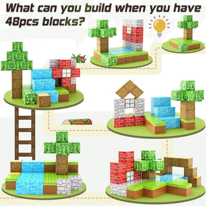 Magnetic Building Blocks MineCrafter Set Toy