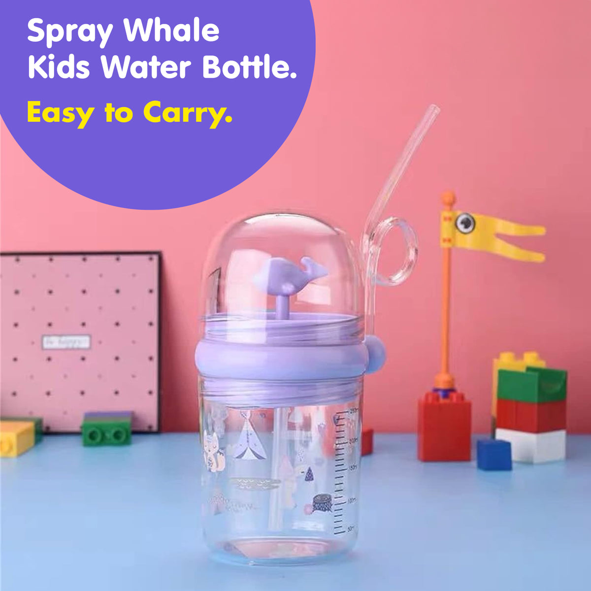 Spraying Whale Straw Cup