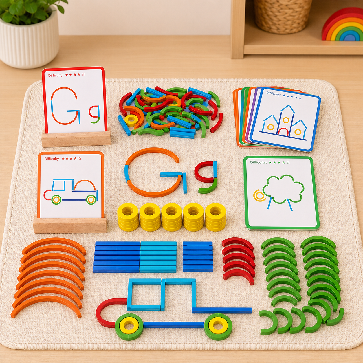 Creative Sticks & Rings Matching Puzzle Toys