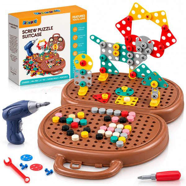 Assembly Toolbox Baby Puzzle Electric Drill Screwdriver (203 pcs)