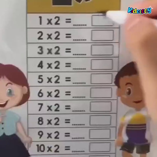 Stickable & Reusable Multiplication Table Sheet