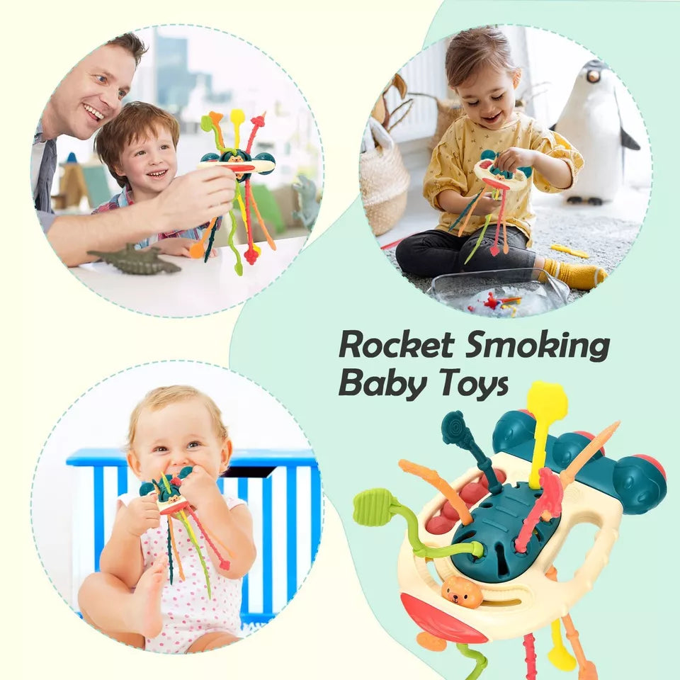 Baby Pull String Sensory Finger Rocket Toy
