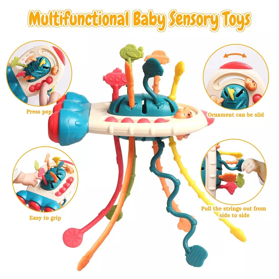 Baby Pull String Sensory Finger Rocket Toy