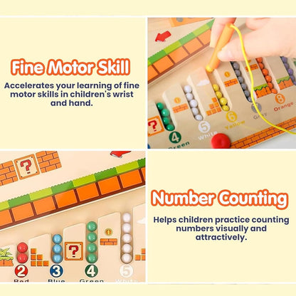 Wooden Magnetic Color and Number Mushroom Maze for Kids
