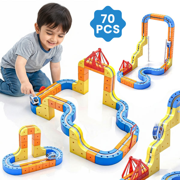 Magnetic Monorail DIY Versatile Track Car (70 Pcs)