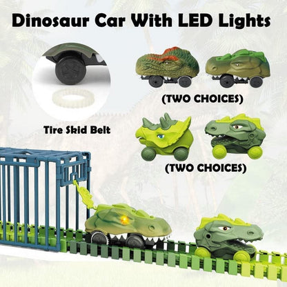 Dinosaur Electric Flexible Rail Track Toy 142 Piece Set