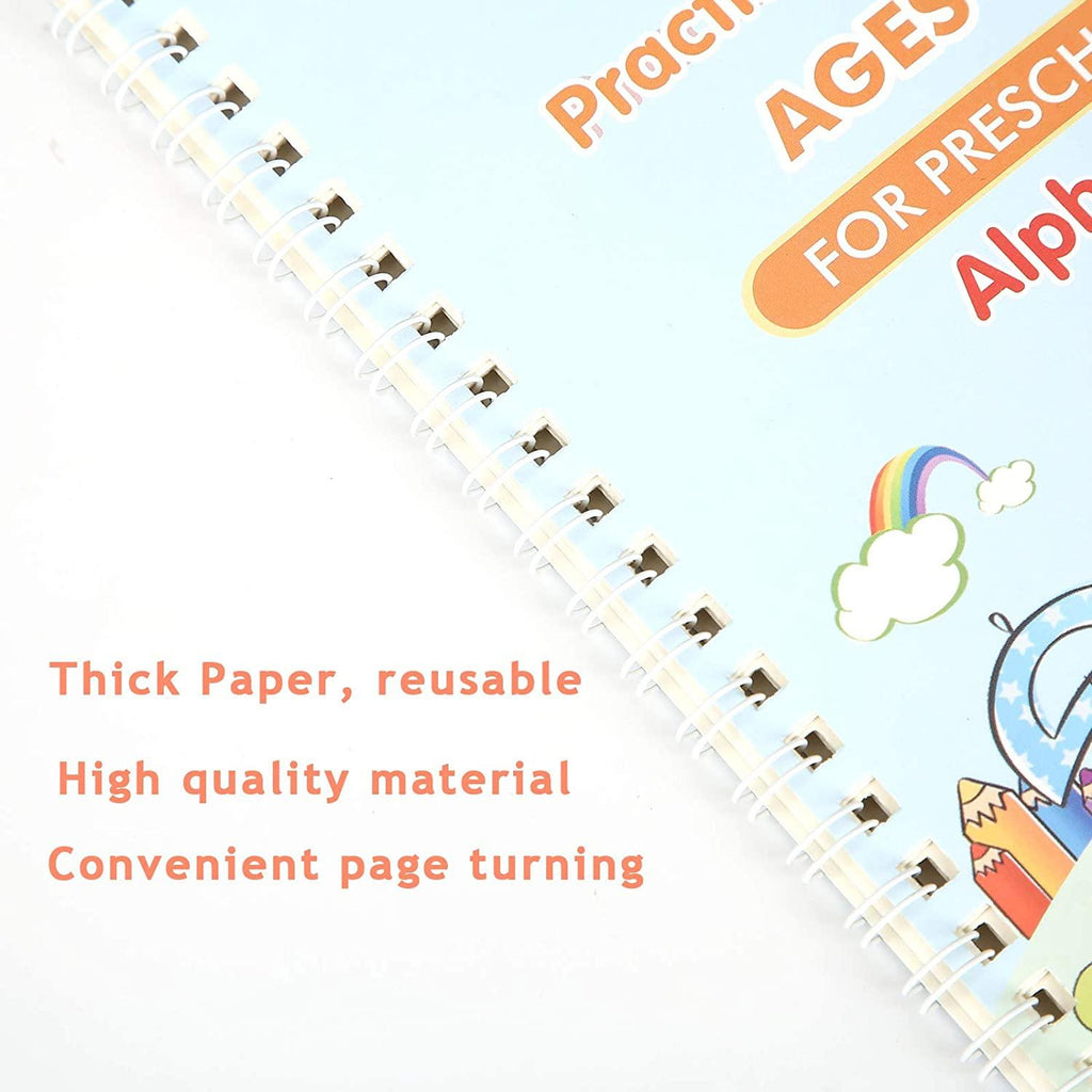 Magic Practice Copybook with pen (4 BOOKS +10 REFILLS) - HelloKidology