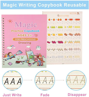 Magic Practice Copybook with pen (4 BOOKS +10 REFILLS) - HelloKidology