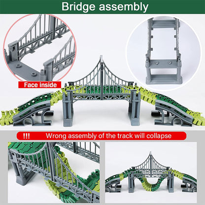 Dinosaur Electric Flexible Rail Track Toy 142 Piece Set